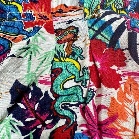 Noisy May Women's Floral Dragon Print Shorts Tropical Parrot Palm Size S - Picture 2 of 12